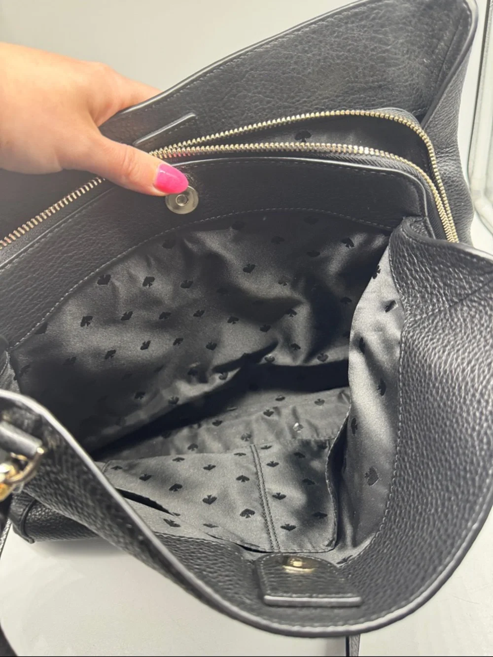 Kate Spade Jackson Medium‎ Triple Compartment Shoulder Bag Black Leather